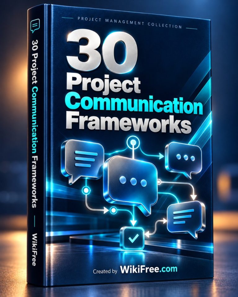 30 Project Communication Frameworks — 3D ebook cover by WikiFree