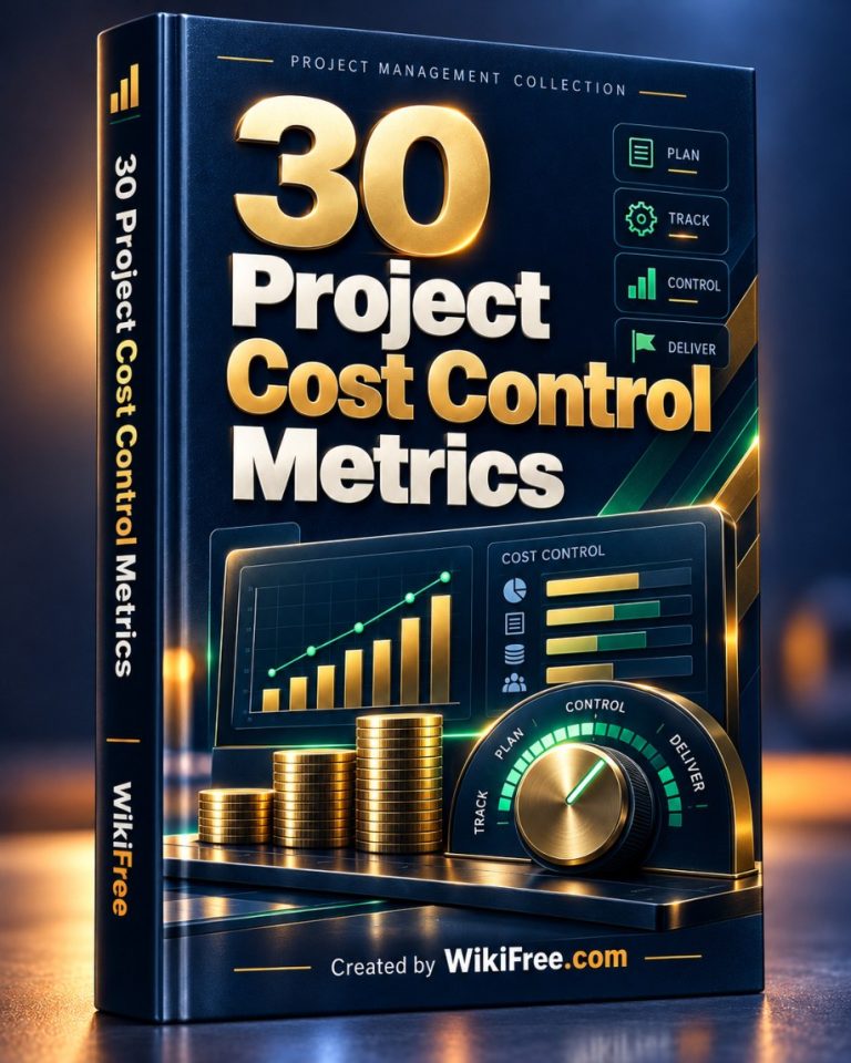 30 Project Cost Control Metrics — 3D ebook cover by WikiFree