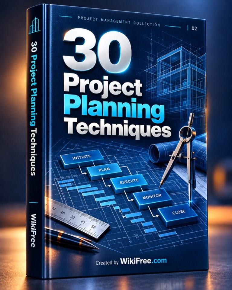 30 Project Planning Techniques — 3D ebook cover by WikiFree