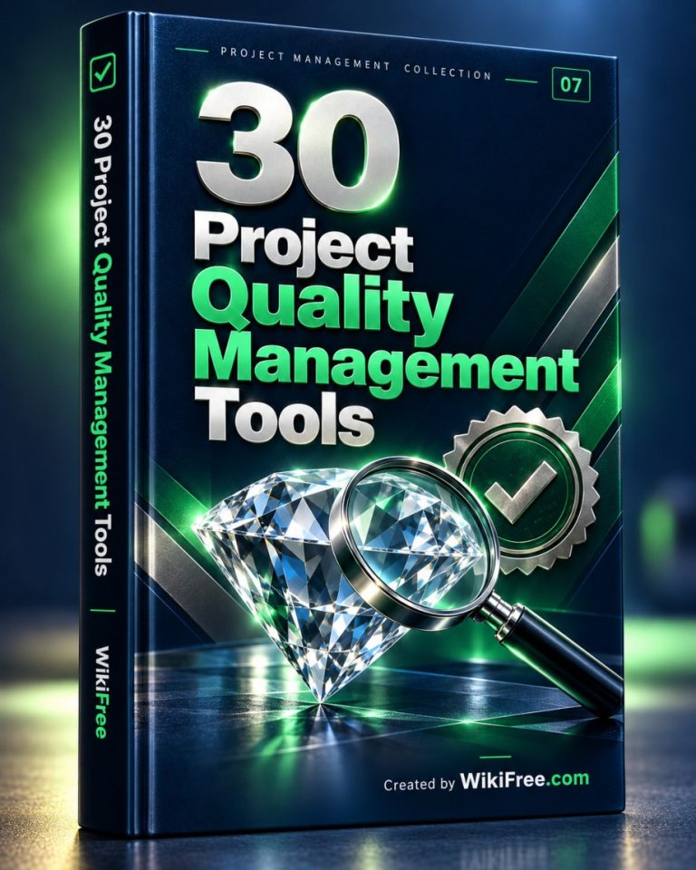 30 Project Quality Management Tools — 3D ebook cover by WikiFree