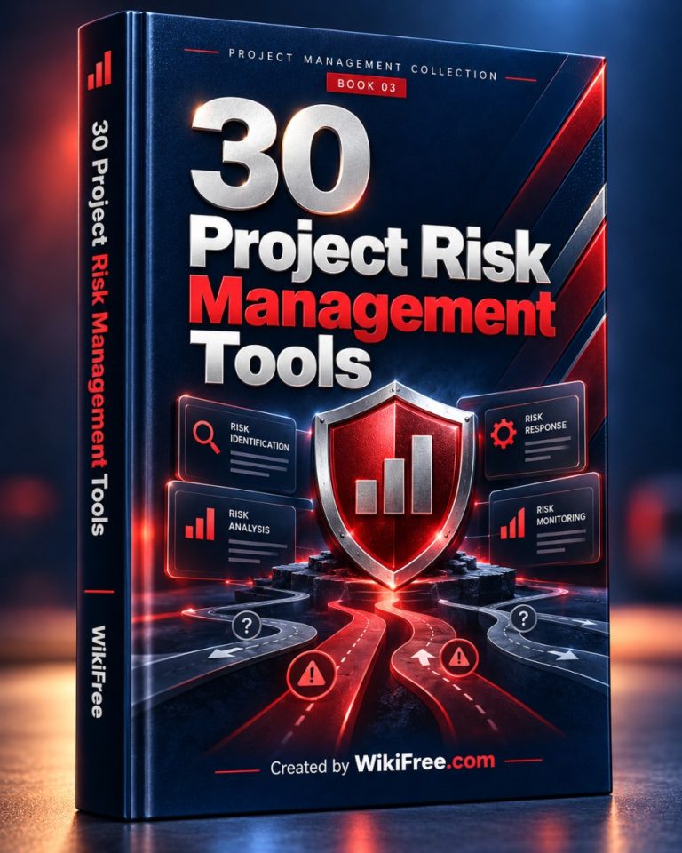 30 Project Risk Management Tools — 3D ebook cover by WikiFree