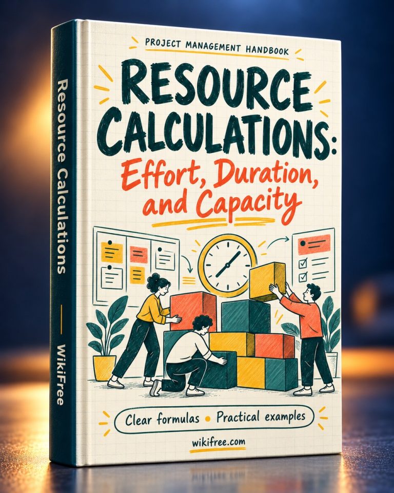 Resource Calculations: Effort, Duration, and Capacity — 3D ebook cover by WikiFree