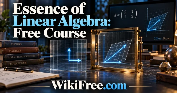 Essence of Linear Algebra: Free Course — original WikiFree artwork depicting the course subject; 3Blue1Brown.