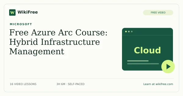 Free Azure Arc Course: Hybrid Infrastructure Management. Original WikiFree artwork in WikiFree green and cream.
