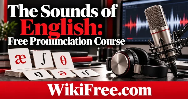 The Sounds of English: Free Pronunciation Course — original WikiFree artwork depicting the course subject; BBC Learning English.