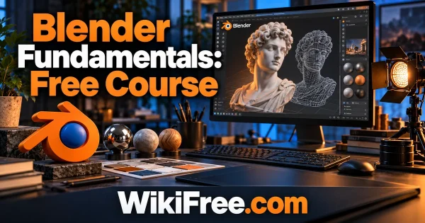 Blender Fundamentals: Free Course — original WikiFree artwork depicting the course subject; Blender.