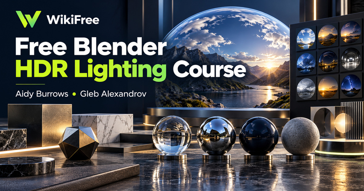 Free Blender HDR Lighting Course: Environments, Mood and Reflections — Aidy Burrows; Gleb Alexandrov. WikiFree selection.