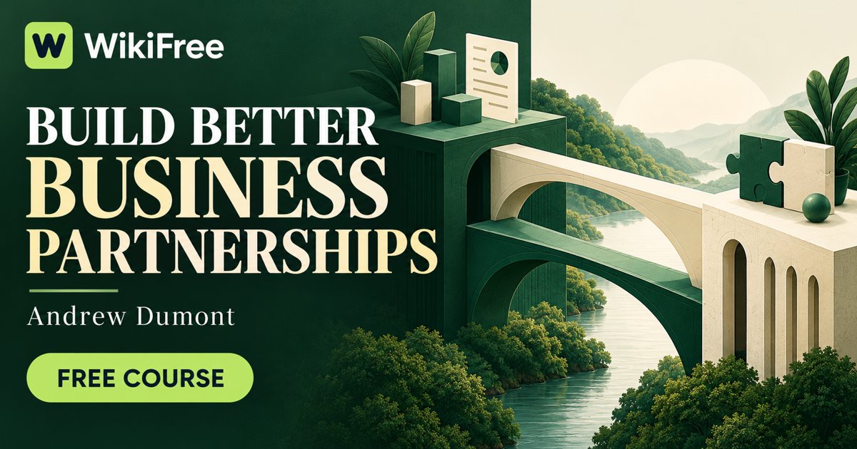 Free Business Development Course: Plan and Build Startup Partnerships — Andrew Dumont. WikiFree selection on Udemy.