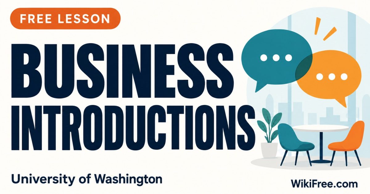 Business Introductions — University of Washington; free learning on WikiFree.