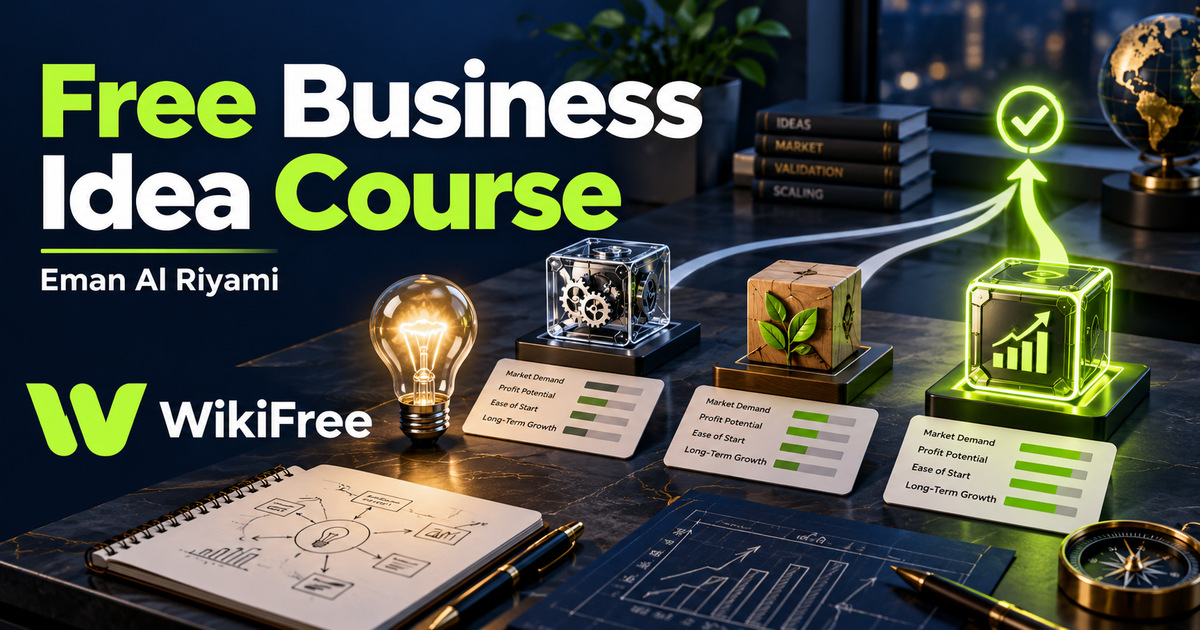 Free Business Idea Course: Set Goals, Compare Options and Choose a Direction — Eman Al Riyami. WikiFree selection.