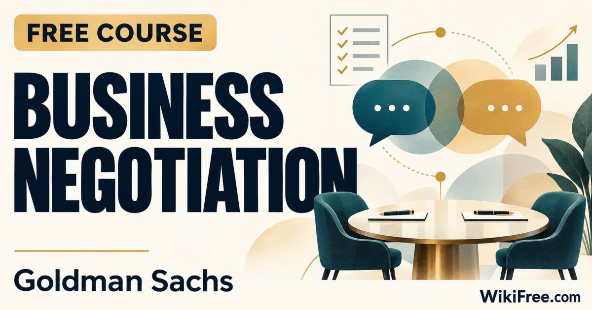 Business Negotiation — Goldman Sachs; free learning on WikiFree.