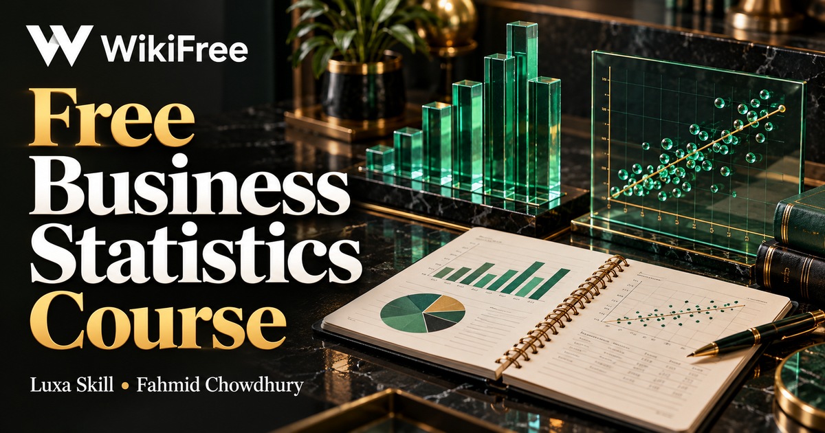 Free Business Statistics Course: Data Summaries, Inference and Regression — Luxa Skill; Fahmid Chowdhury. WikiFree selection.