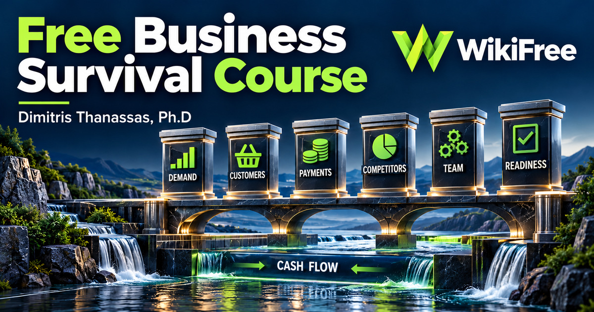 Free Business Survival Course: Demand, Cash Flow and Team Commitment — Dimitris Thanassas, Ph.D. WikiFree selection.