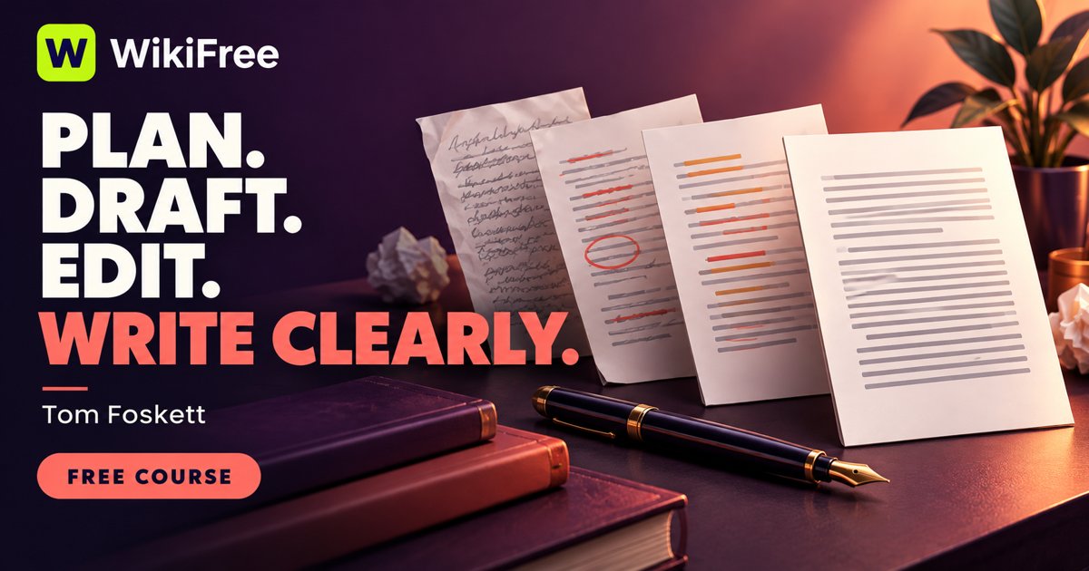 Free Business Writing Course: Plan, Draft and Edit Clearly — Tom Foskett. WikiFree selection on Udemy.