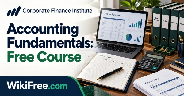 Accounting Fundamentals: Free Course — original WikiFree artwork depicting the course subject; Corporate Finance Institute.