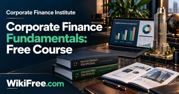 Corporate Finance Fundamentals: Free Course — original WikiFree artwork depicting the course subject; Corporate Finance Institute.