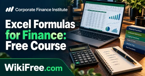 Excel Formulas for Finance: Free Course — original WikiFree artwork depicting the course subject; Corporate Finance Institute.