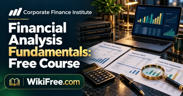 Financial Analysis Fundamentals: Free Course — original WikiFree artwork depicting the course subject; Corporate Finance Institute.