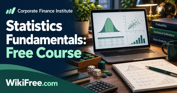 Statistics Fundamentals: Free Course — original WikiFree artwork depicting the course subject; Corporate Finance Institute.