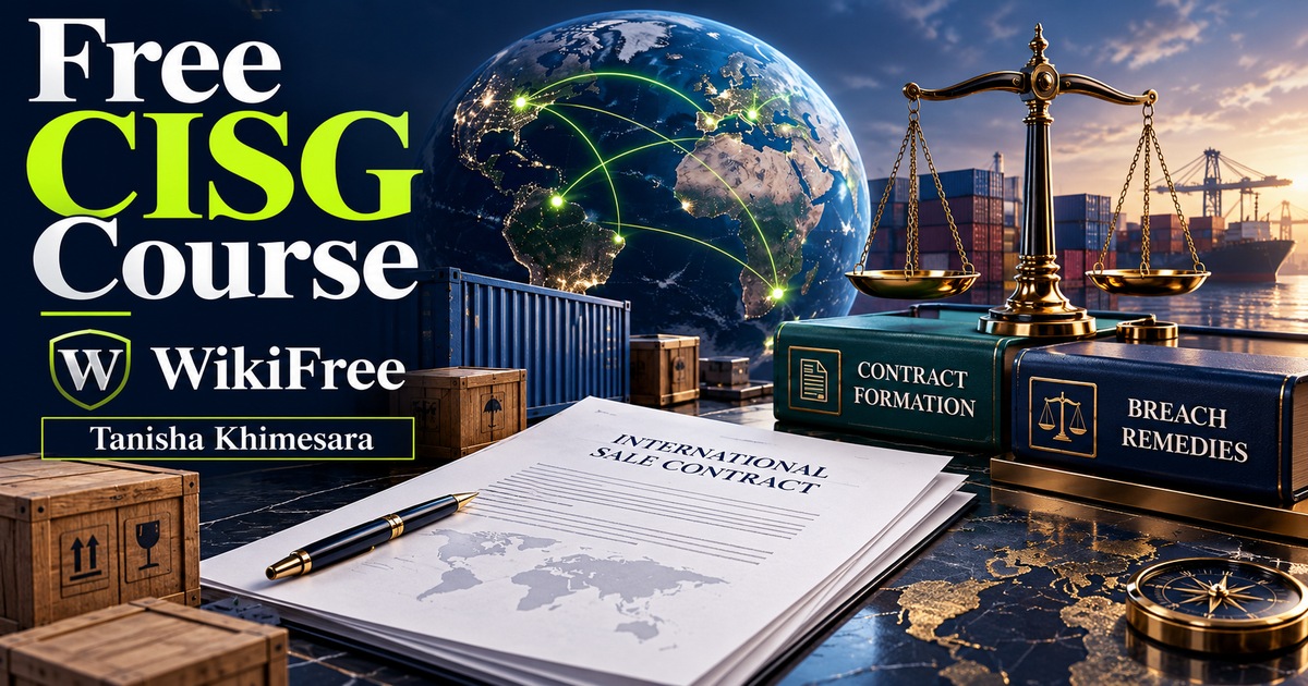 Free CISG Course: Scope, Breach and International Sale Duties — Tanisha Khimesara. WikiFree selection.