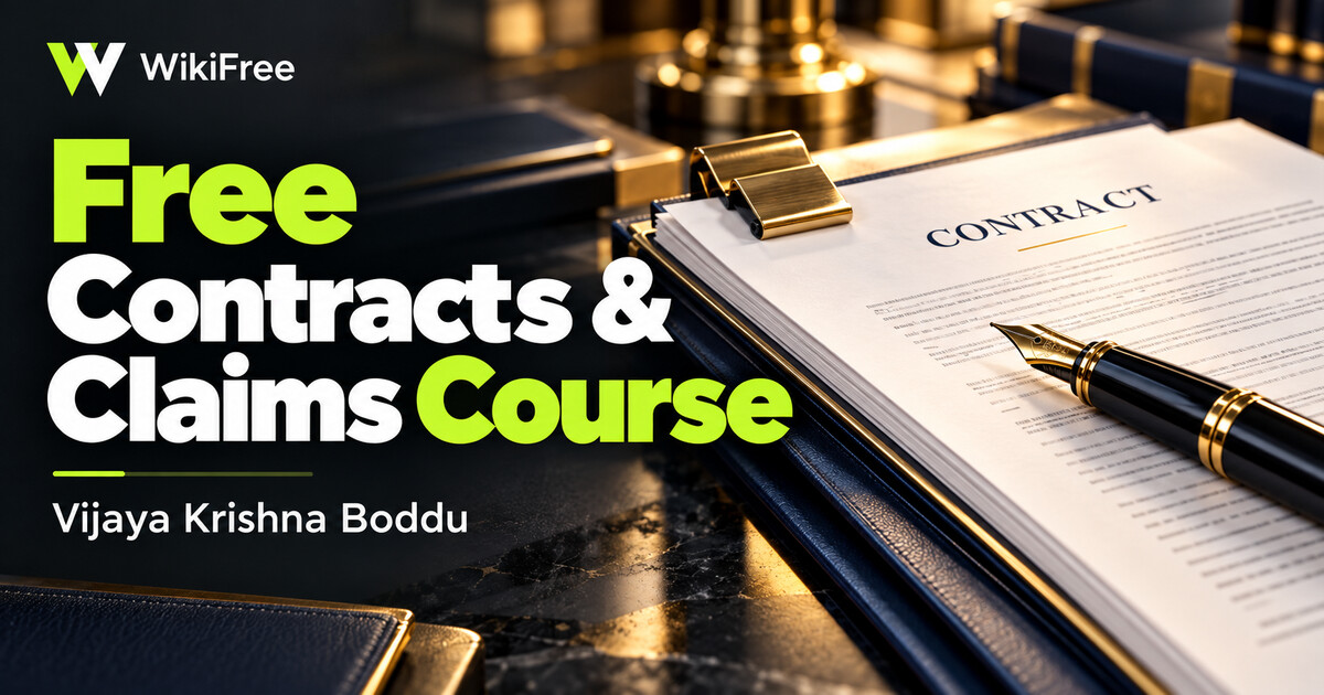 Free Contracts and Claims Course: Review, Communication and Disputes — Vijaya Krishna Boddu. WikiFree selection.