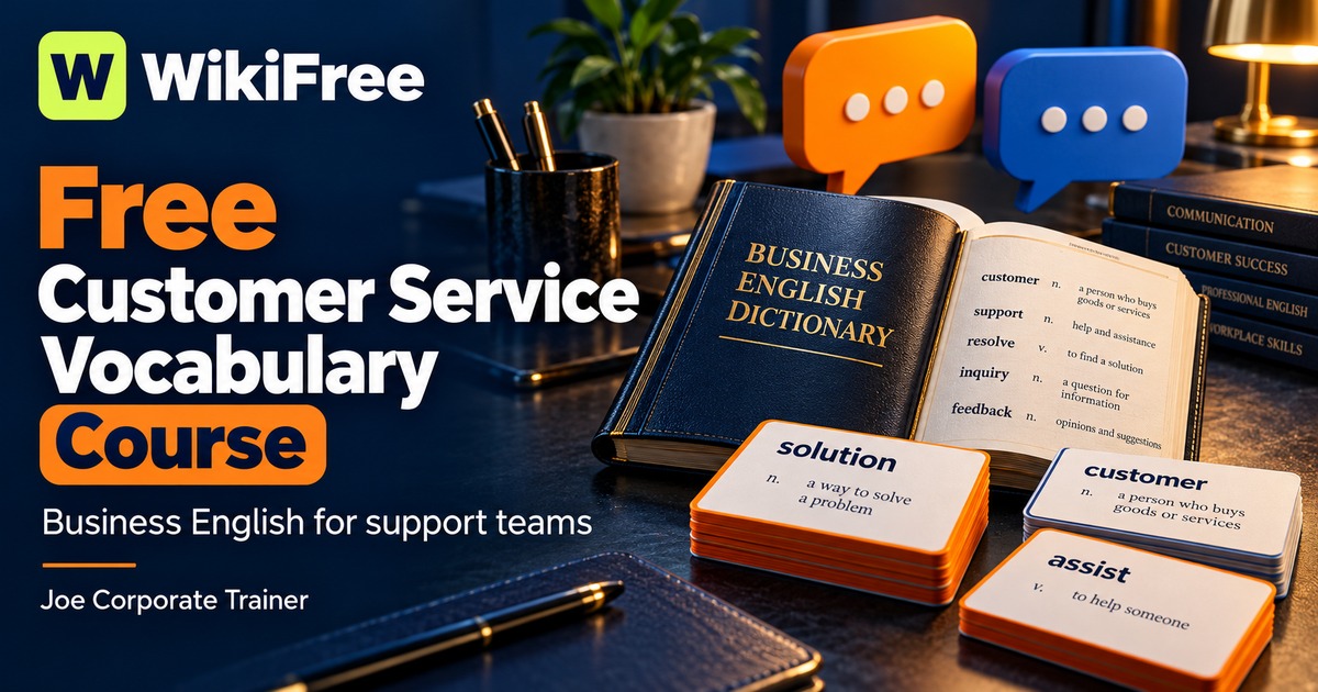 Free Customer Service Vocabulary Course: Business English for Support Teams — Joe Corporate Trainer. WikiFree selection.