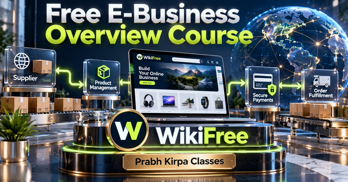 Free E-Business Overview Course: Models, Scope and Trade-Offs — Prabh Kirpa Classes. WikiFree selection.