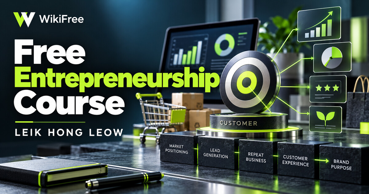 Free Entrepreneurship Course: Connect Customers, Branding and Sales — LEIK HONG LEOW. WikiFree selection.