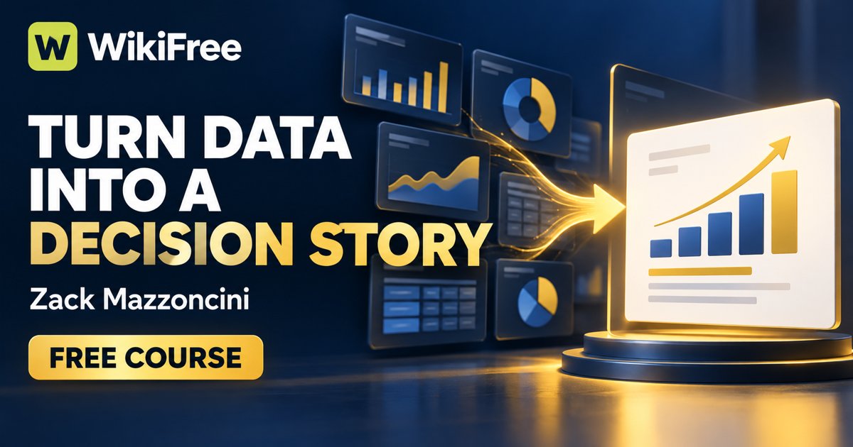 Free Executive Data Storytelling Course: Questions and Decisions — Zack Mazzoncini. WikiFree selection on Udemy.
