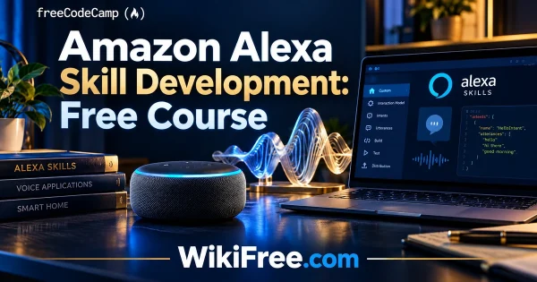 Amazon Alexa Skill Development: Free Course — original WikiFree course artwork for freeCodeCamp.