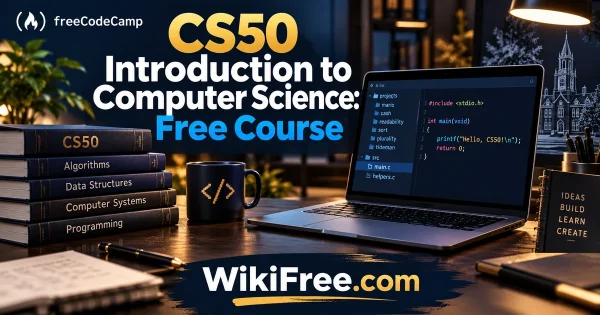 CS50 Introduction to Computer Science: Free Course — original WikiFree course artwork for freeCodeCamp.