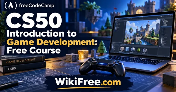 CS50 Introduction to Game Development: Free Course — original WikiFree course artwork for freeCodeCamp.