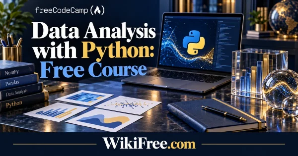 Data Analysis with Python: Free Course — original WikiFree course artwork for freeCodeCamp.