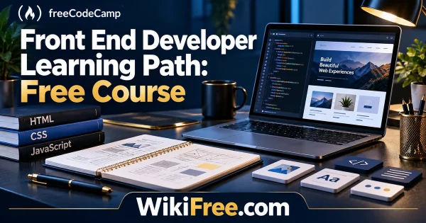 Front End Developer Learning Path: Free Course — original WikiFree course artwork for freeCodeCamp.