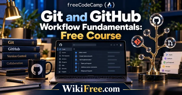 Git and GitHub Workflow Fundamentals: Free Course — original WikiFree course artwork for freeCodeCamp.