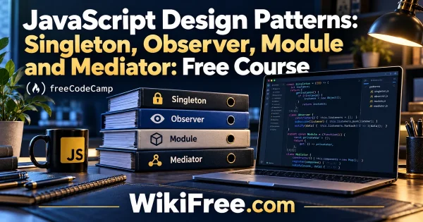 JavaScript Design Patterns: Singleton, Observer, Module and Mediator: Free Course — original WikiFree course artwork for freeCodeCamp.