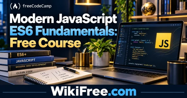 Modern JavaScript ES6 Fundamentals: Free Course — original WikiFree course artwork for freeCodeCamp.