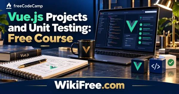 Vue.js Projects and Unit Testing: Free Course — original WikiFree course artwork for freeCodeCamp.