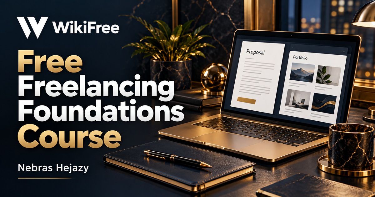 Free Freelancing Foundations Course: Profiles, Proposals and Client Work — Nebras Hejazy. WikiFree selection.