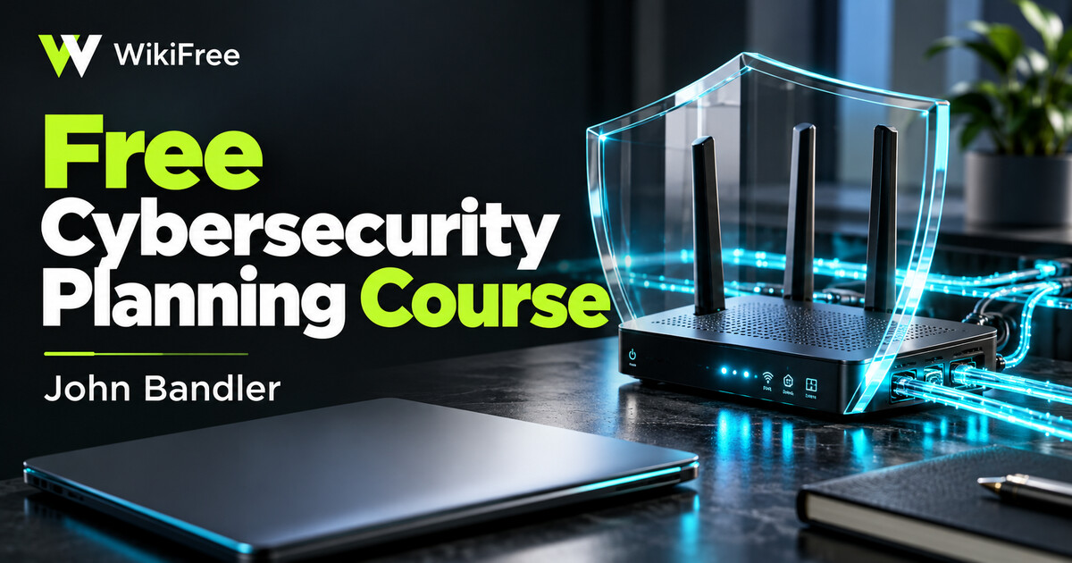 Free Home and Workplace Cybersecurity Course: Plans and Controls — John Bandler. WikiFree selection.