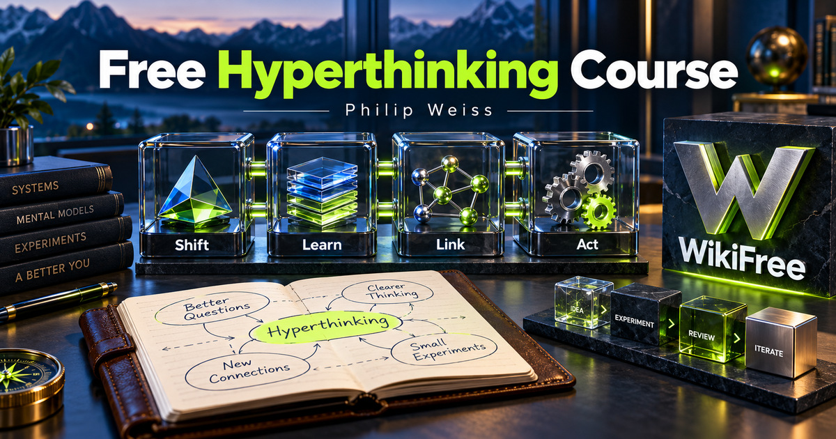 Free Hyperthinking Course: Perspectives, Learning and Small Experiments — Digital Masterclass - Online Series; Philip Weiss. WikiFree selection.