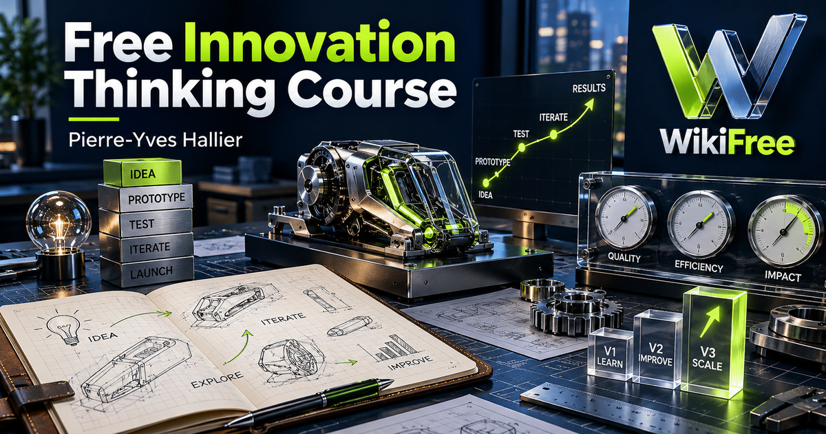 Free Innovation Thinking Course: Value, Tests and Project Architecture — Pierre-Yves Hallier. WikiFree selection.