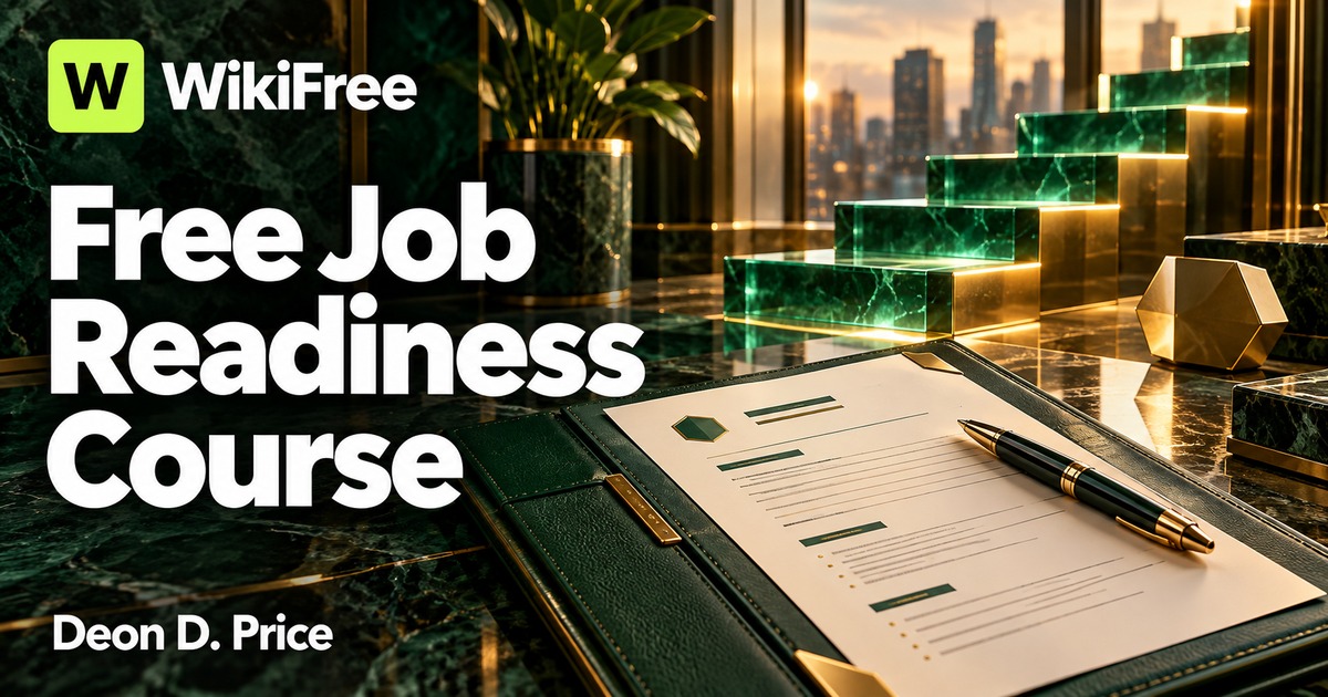 Free Job Readiness Course: Applications, Interviews and Workplace Habits — Deon D. Price. WikiFree selection.