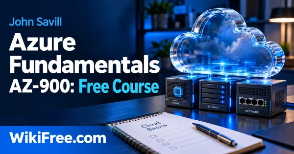 Azure Fundamentals AZ-900: Free Course — original WikiFree artwork depicting the course subject; John Savill.