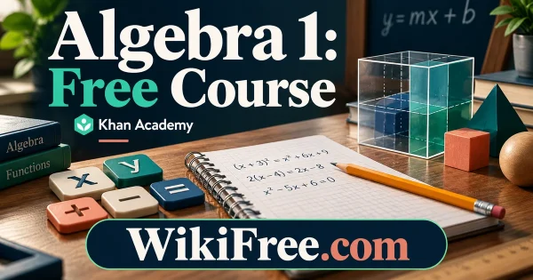 Algebra 1: Free Course — original WikiFree subject artwork for Khan Academy.