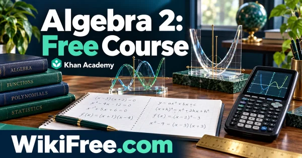 Algebra 2: Free Course — original WikiFree artwork depicting the course subject; Khan Academy.