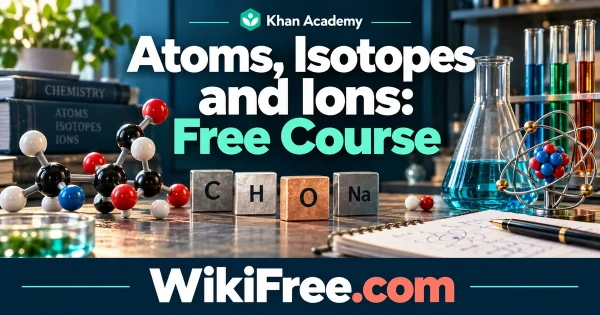Atoms, Isotopes and Ions: Free Course — original WikiFree subject artwork for Khan Academy.