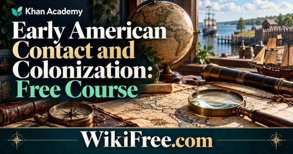 Early American Contact and Colonization: Free Course — original WikiFree subject artwork for Khan Academy.
