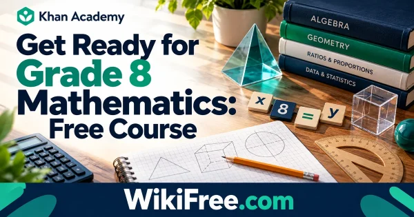 Get Ready for Grade 8  Mathematics: Free Course — original WikiFree subject artwork for Khan Academy.