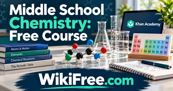 Middle School Chemistry: Free Course — original WikiFree artwork depicting the course subject; Khan Academy.
